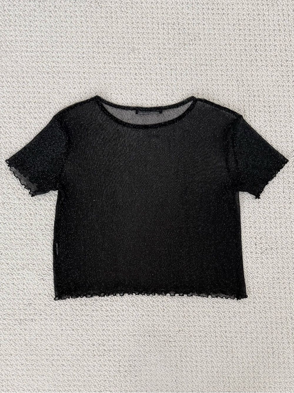 Brandy Melville Black Shimmer Top - Picture 4 of 8